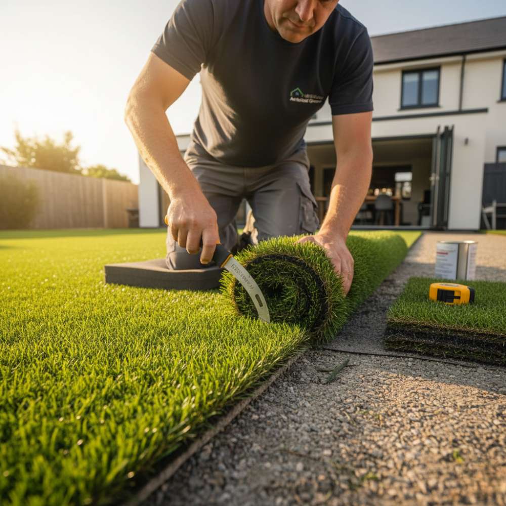 image of artificial grass installation