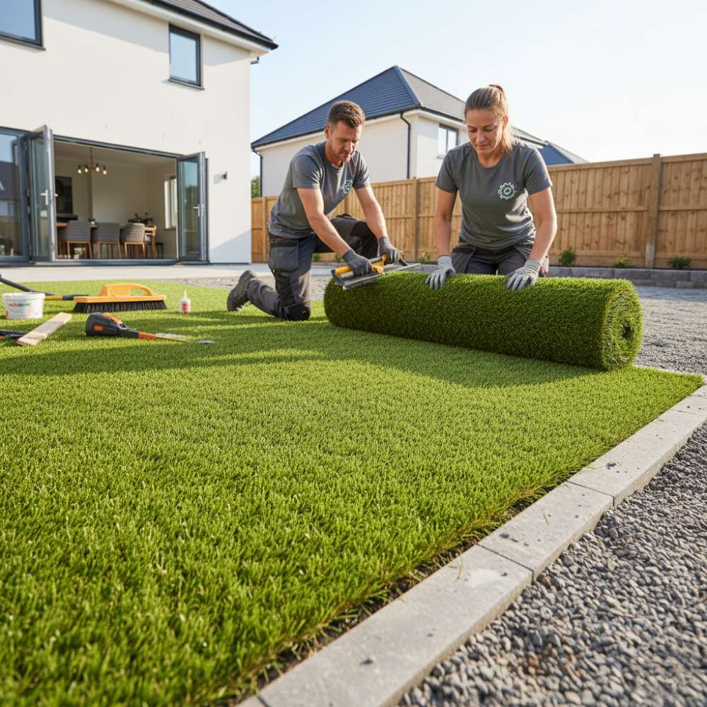 image of artificial grass installation