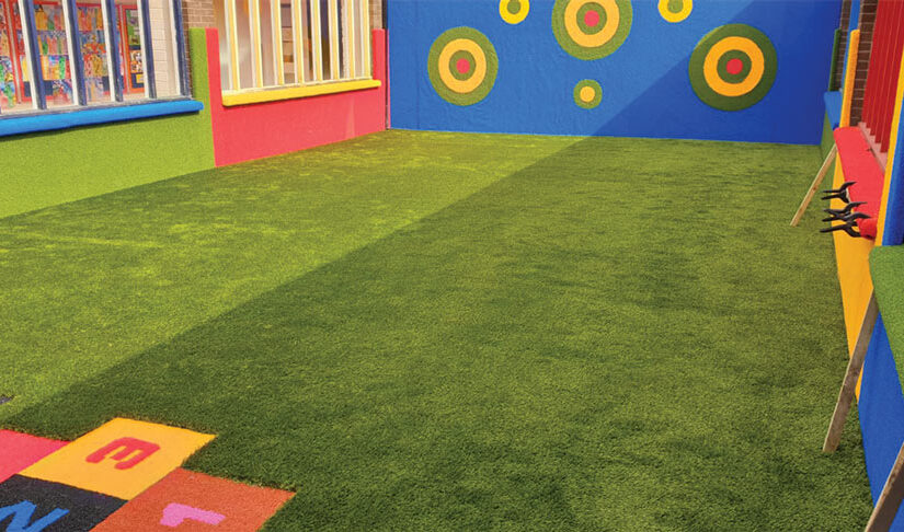 artificial grass school courtyard